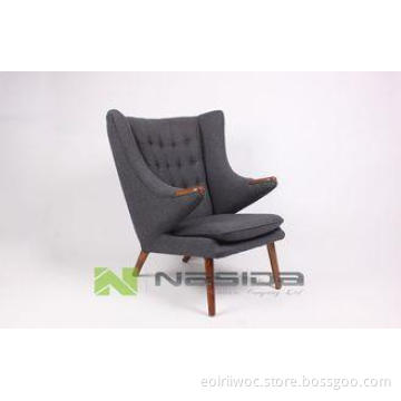 gray Living Room Lounge Chairs , Classic Hans Wegner Papa B